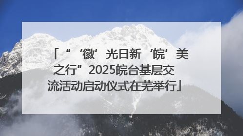 “‘徽’光日新‘皖’美之行”2025皖台基层交流活动启动仪式在芜举行