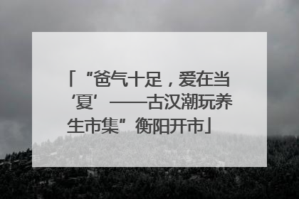 “爸气十足，爱在当‘夏’——古汉潮玩养生市集”衡阳开市