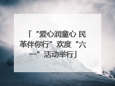 “爱心润童心 民革伴你行”欢度“六一”活动举行