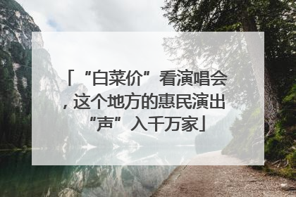 “白菜价”看演唱会，这个地方的惠民演出“声”入千万家