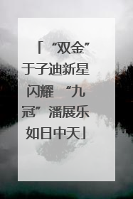 “双金”于子迪新星闪耀 “九冠”潘展乐如日中天