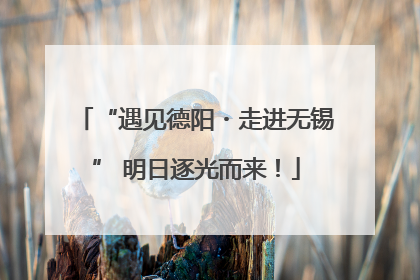 “遇见德阳・走进无锡” 明日逐光而来！