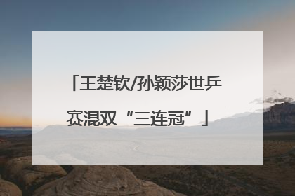 王楚钦/孙颖莎世乒赛混双“三连冠”