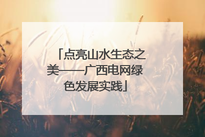 点亮山水生态之美——广西电网绿色发展实践