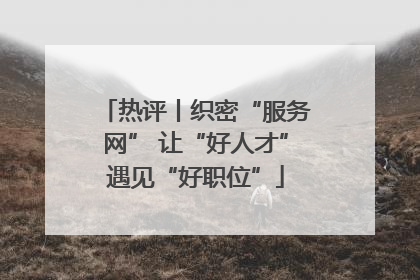 热评丨织密“服务网” 让“好人才”遇见“好职位”