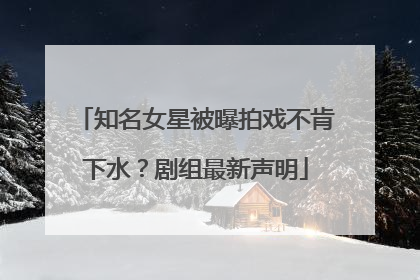 知名女星被曝拍戏不肯下水？剧组最新声明