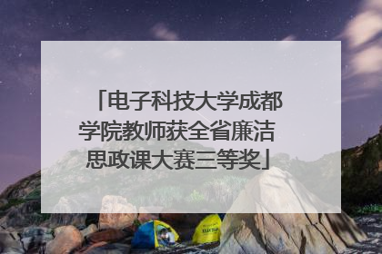 电子科技大学成都学院教师获全省廉洁思政课大赛三等奖