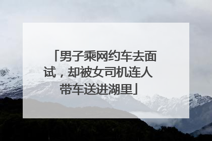 男子乘网约车去面试，却被女司机连人带车送进湖里