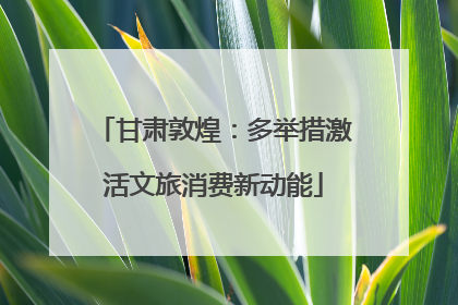 甘肃敦煌：多举措激活文旅消费新动能