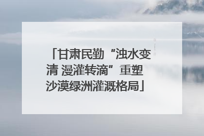 甘肃民勤“浊水变清 漫灌转滴”重塑沙漠绿洲灌溉格局