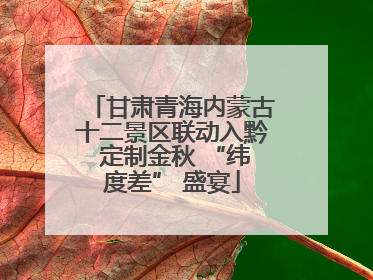 甘肃青海内蒙古十二景区联动入黔 定制金秋 “纬度差” 盛宴