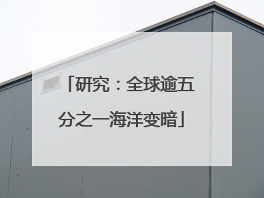研究：全球逾五分之一海洋变暗
