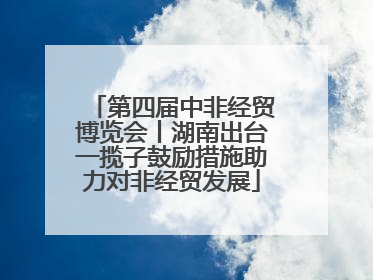 第四届中非经贸博览会丨湖南出台一揽子鼓励措施助力对非经贸发展