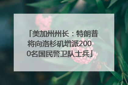 美加州州长：特朗普将向洛杉矶增派2000名国民警卫队士兵