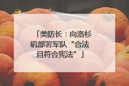 美防长：向洛杉矶部署军队“合法且符合宪法”