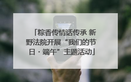 粽香传情话传承 新野法院开展“我们的节日・端午”主题活动