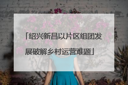绍兴新昌以片区组团发展破解乡村运营难题