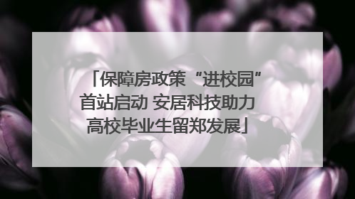 保障房政策“进校园”首站启动 安居科技助力高校毕业生留郑发展