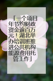 一个项目年节约财政资金逾百万元！湖北举办培训班推进公共机构能源费用托管工作