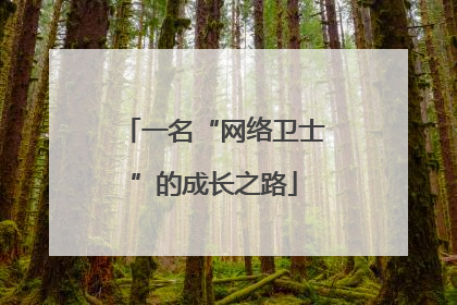 一名“网络卫士”的成长之路
