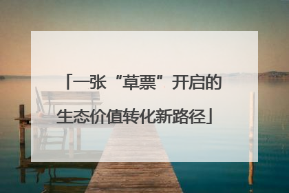 一张“草票”开启的生态价值转化新路径