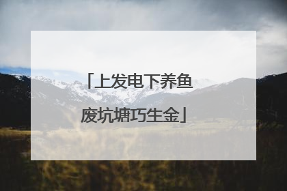 上发电下养鱼 废坑塘巧生金