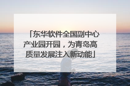 东华软件全国副中心产业园开园，为青岛高质量发展注入新动能