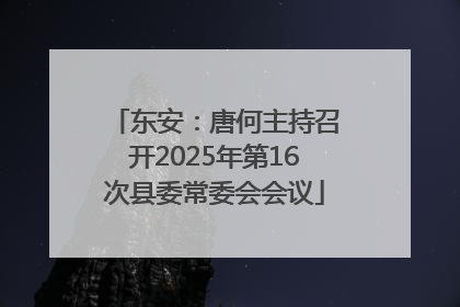 东安：唐何主持召开2025年第16次县委常委会会议
