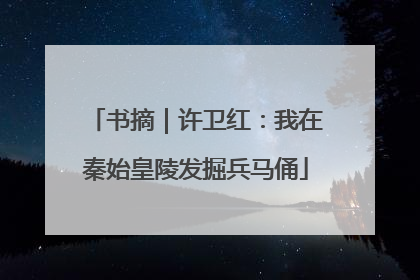 书摘｜许卫红：我在秦始皇陵发掘兵马俑