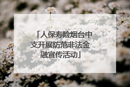 人保寿险烟台中支开展防范非法金融宣传活动