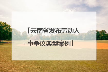 云南省发布劳动人事争议典型案例