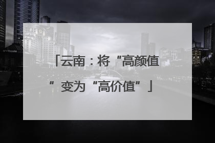 云南:将“高颜值”变为“高价值”