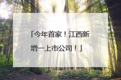 今年首家！江西新增一上市公司！