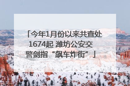 今年1月份以来共查处1674起 潍坊公安交警剑指“飙车炸街”