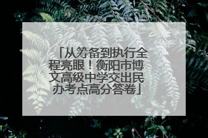 从筹备到执行全程亮眼！衡阳市博文高级中学交出民办考点高分答卷