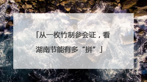 从一枚竹制参会证，看湖南节能有多“拼”