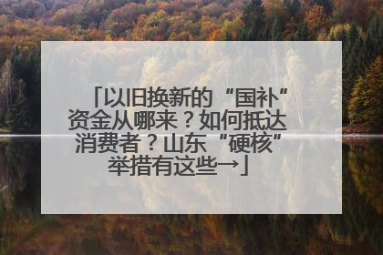 以旧换新的“国补”资金从哪来？如何抵达消费者？山东“硬核”举措有这些→
