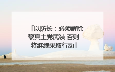 以防长：必须解除黎真主党武装 否则将继续采取行动
