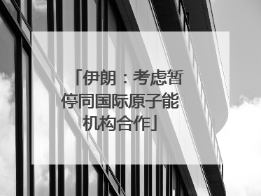 伊朗：考虑暂停同国际原子能机构合作