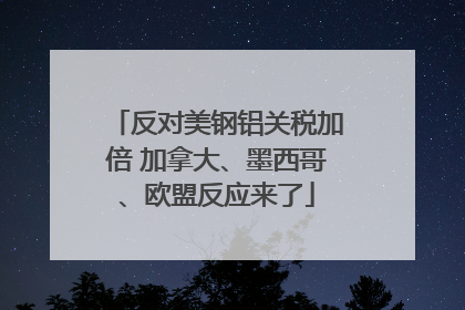 反对美钢铝关税加倍 加拿大、墨西哥、欧盟反应来了