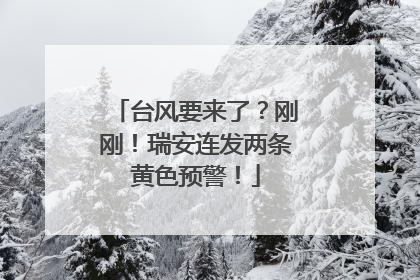 台风要来了？刚刚！瑞安连发两条黄色预警！