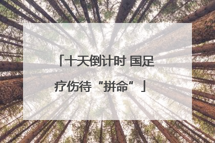 十天倒计时 国足疗伤待“拼命”