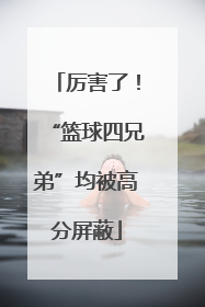 厉害了！“篮球四兄弟”均被高分屏蔽