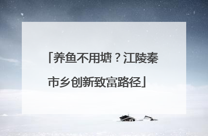 养鱼不用塘？江陵秦市乡创新致富路径