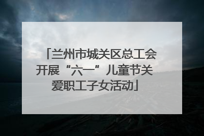兰州市城关区总工会开展“六一”儿童节关爱职工子女活动