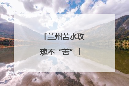 兰州苦水玫瑰不“苦”