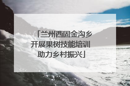 兰州西固金沟乡开展果树技能培训 助力乡村振兴