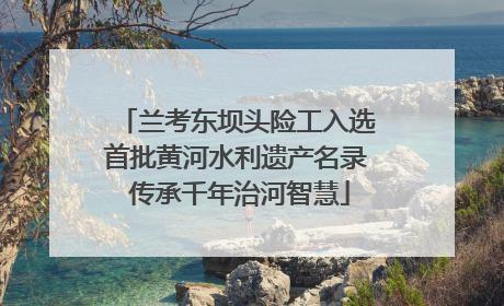 兰考东坝头险工入选首批黄河水利遗产名录 传承千年治河智慧