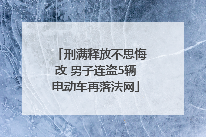 刑满释放不思悔改 男子连盗5辆电动车再落法网