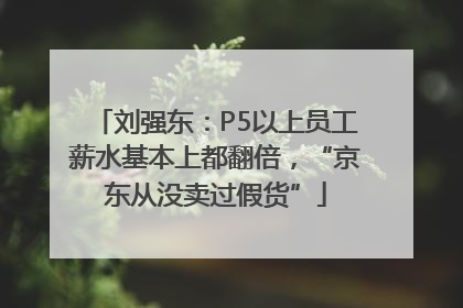 刘强东：P5以上员工薪水基本上都翻倍，“京东从没卖过假货”